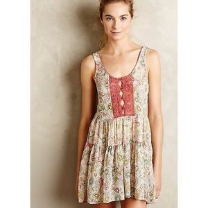 Anthropologie Fleur Wood Paisley Dress Small